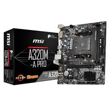 MSI AMD A320M-A PRO   AM4 DDR4 3200MHZ  USB3.1  DVI+HDMI mATX